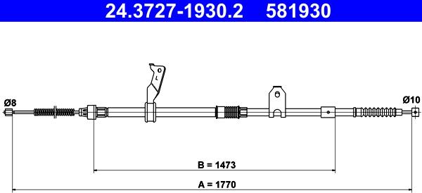 ATE 24.3727-1930.2 - Трос, гальмівна система avtolavka.club