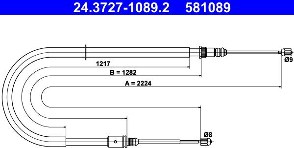 ATE 24.3727-1089.2 - Трос, гальмівна система avtolavka.club