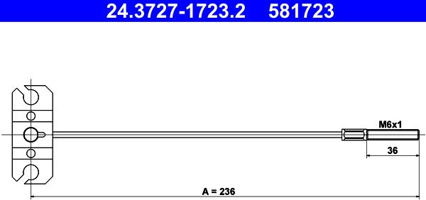 ATE 24.3727-1723.2 - Трос, гальмівна система avtolavka.club