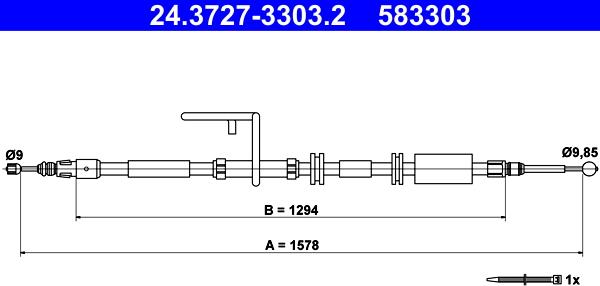 ATE 24.3727-3303.2 - Трос, гальмівна система avtolavka.club