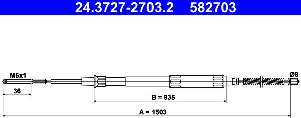 ATE 24.3727-2703.2 - Трос, гальмівна система avtolavka.club