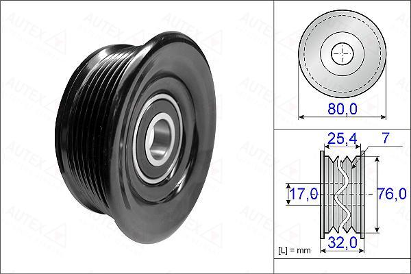 Autex 654924 - Паразитний / провідний ролик, поліклиновий ремінь avtolavka.club