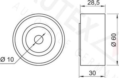 Autex 651726 - Паразитний / Провідний ролик, зубчастий ремінь avtolavka.club