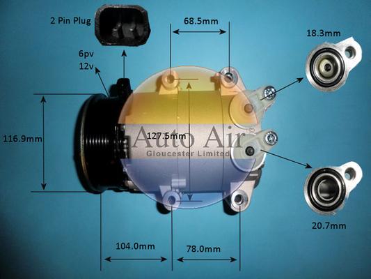 Auto Air Gloucester 14-9763P - Компресор, кондиціонер avtolavka.club