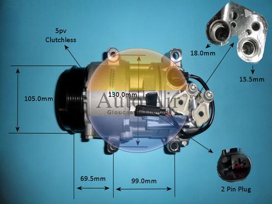 Auto Air Gloucester 14-9728P - Компресор, кондиціонер avtolavka.club