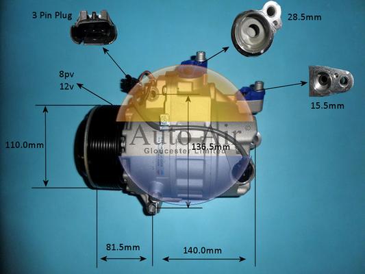 Auto Air Gloucester 14-0848P - Компресор, кондиціонер avtolavka.club