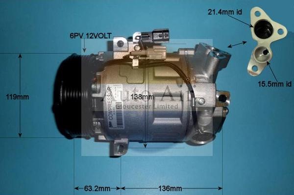 Auto Air Gloucester 14-0343 - Компресор, кондиціонер avtolavka.club