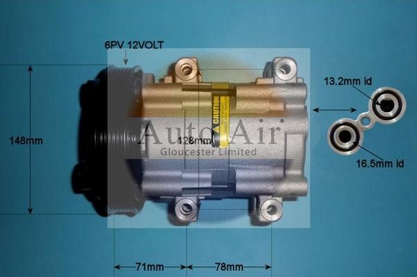 Auto Air Gloucester 14-0233P - Компресор, кондиціонер avtolavka.club