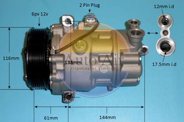 Auto Air Gloucester 14-1466P - Компресор, кондиціонер avtolavka.club