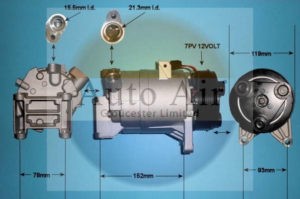 Auto Air Gloucester 14-1463P - Компресор, кондиціонер avtolavka.club