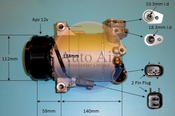 Auto Air Gloucester 14-1055p - Компресор, кондиціонер avtolavka.club