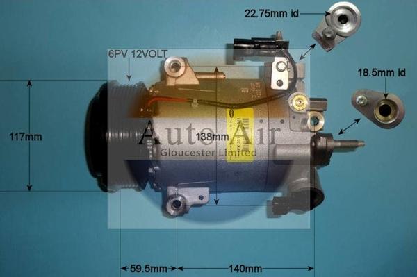 Auto Air Gloucester 14-1053 - Компресор, кондиціонер avtolavka.club