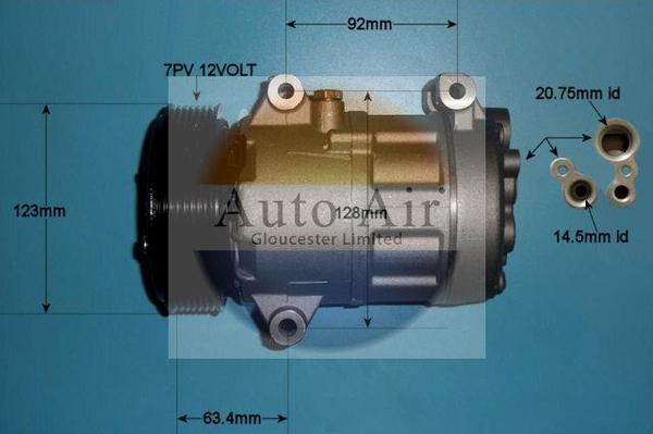 Auto Air Gloucester 14-1115P - Компресор, кондиціонер avtolavka.club