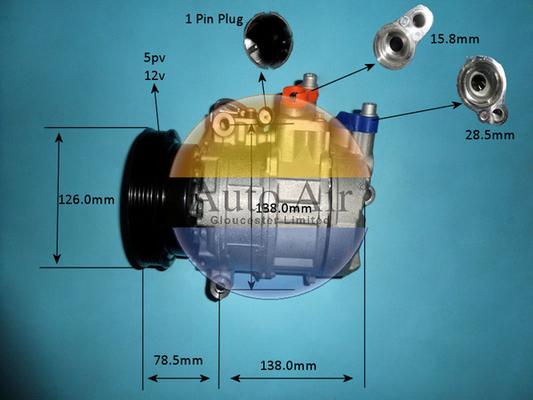 Auto Air Gloucester 14-1112P - Компресор, кондиціонер avtolavka.club