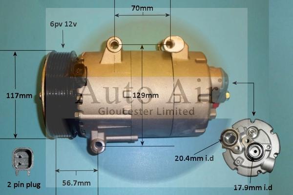 Auto Air Gloucester 14-1139P - Компресор, кондиціонер avtolavka.club