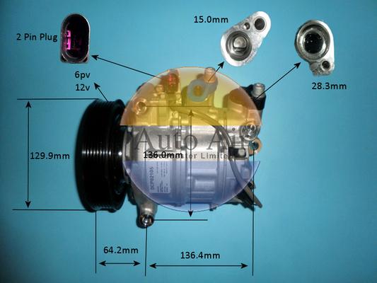 Auto Air Gloucester 14-1257P - Компресор, кондиціонер avtolavka.club