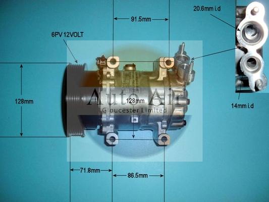 Auto Air Gloucester 14-1202P - Компресор, кондиціонер avtolavka.club