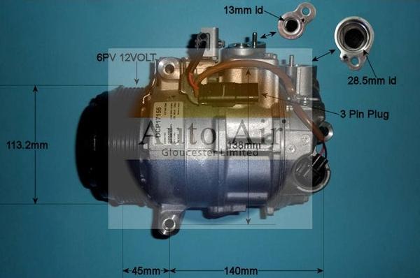 Auto Air Gloucester 14-1280 - Компресор, кондиціонер avtolavka.club