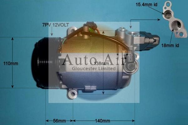 Auto Air Gloucester 14-2084P - Компресор, кондиціонер avtolavka.club