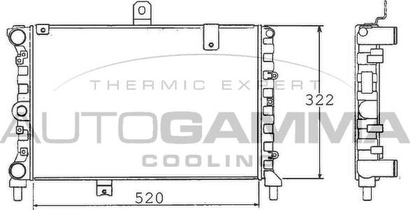 Autogamma 100452 - Радіатор, охолодження двигуна avtolavka.club