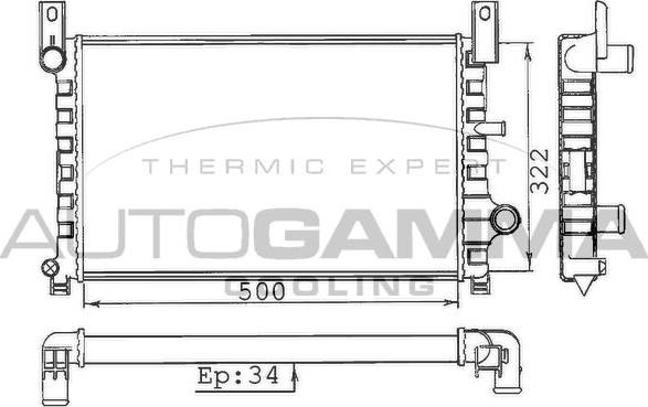 Autogamma 100331 - Радіатор, охолодження двигуна avtolavka.club