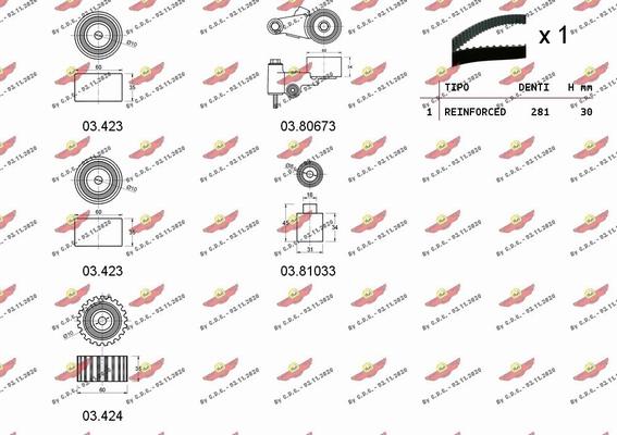 Autokit 04.5443 - Комплект ременя ГРМ avtolavka.club