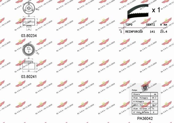 Autokit 04.5126PA - Водяний насос + комплект зубчатого ременя avtolavka.club