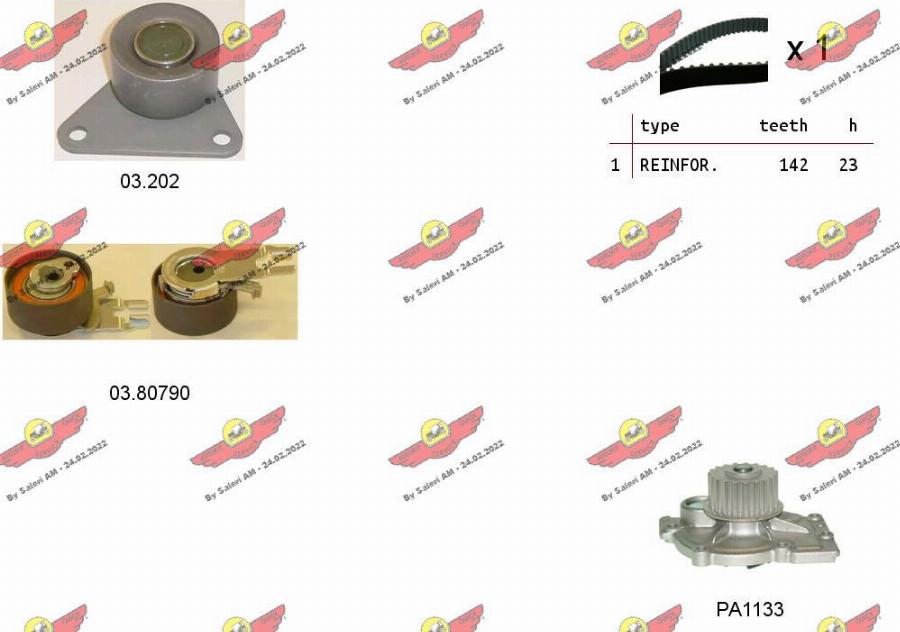 Autokit 04.5343PA - Водяний насос + комплект зубчатого ременя avtolavka.club