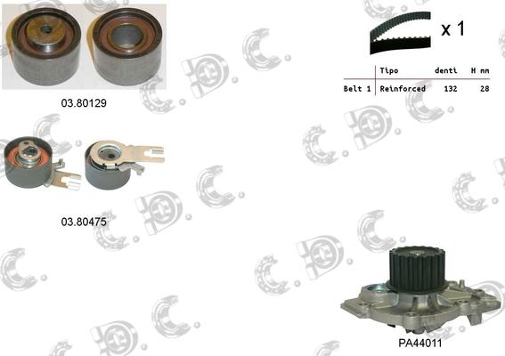 Autokit 04.5305PA - Водяний насос + комплект зубчатого ременя avtolavka.club