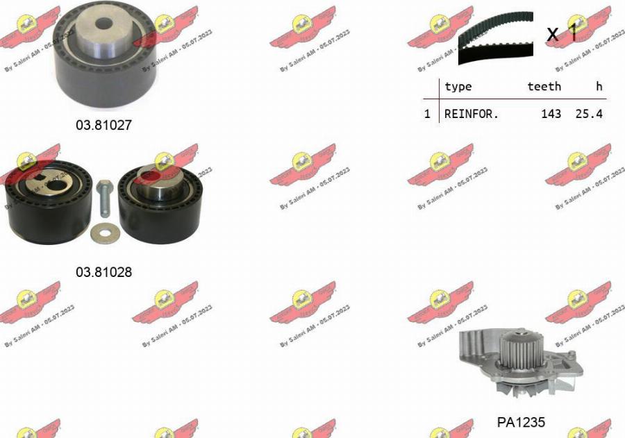 Autokit 04.5275PA - Водяний насос + комплект зубчатого ременя avtolavka.club