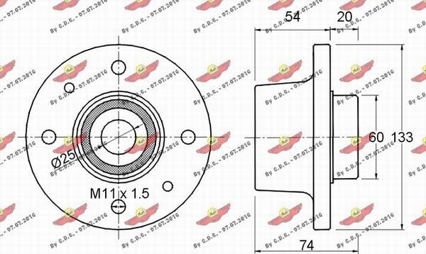 Autokit 01.174 - Комплект підшипника маточини колеса avtolavka.club