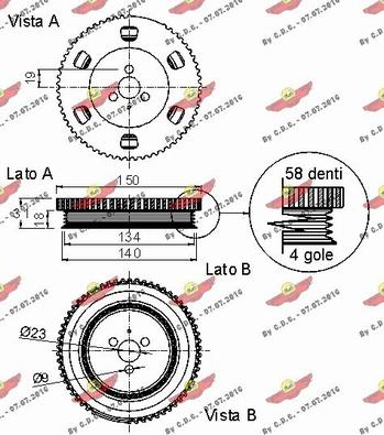 Autokit 03.90064 - Ремінний шків, колінчастий вал avtolavka.club