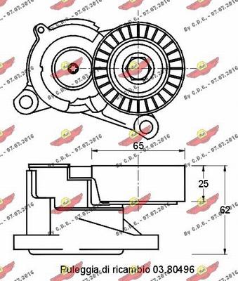 Autokit 03.80495 - Натягувач ременя, клинові зуб. avtolavka.club