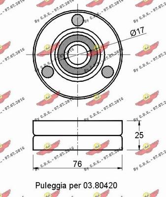 Autokit 03.80407 - Паразитний / провідний ролик, поліклиновий ремінь avtolavka.club