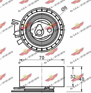 Autokit 03.80516 - Натяжна ролик, ремінь ГРМ avtolavka.club