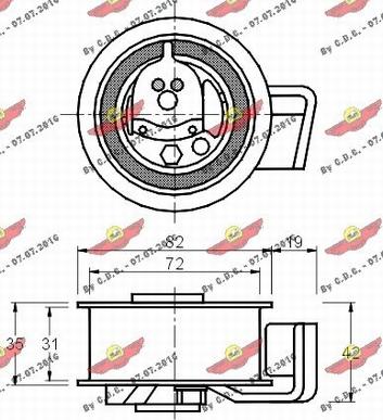 Autokit 03.80201 - Натяжна ролик, ремінь ГРМ avtolavka.club