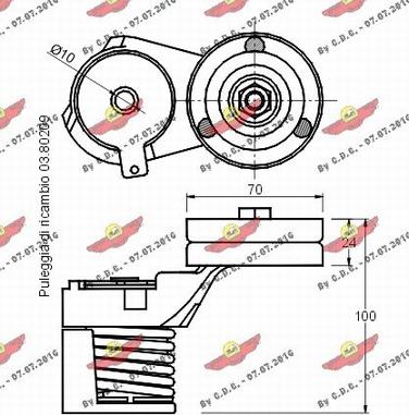 Autokit 03.80208 - Натягувач ременя, клинові зуб. avtolavka.club