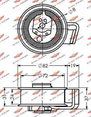 Autokit 03.80225 - Натяжна ролик, ремінь ГРМ avtolavka.club