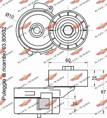 Autokit 03.81537 - Натягувач ременя, клинові зуб. avtolavka.club