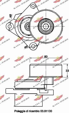 Autokit 03.81857 - Натягувач ременя, клинові зуб. avtolavka.club