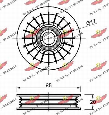 Autokit 03.737 - Паразитний / провідний ролик, поліклиновий ремінь avtolavka.club