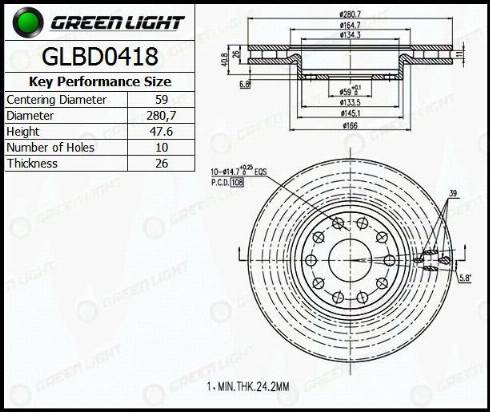 AutomotiveAdriado GLBD0418 - Гальмівний диск avtolavka.club