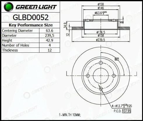 AutomotiveAdriado GLBD0052 - Гальмівний диск avtolavka.club