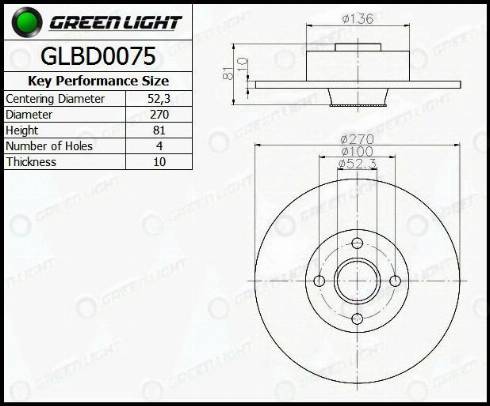 AutomotiveAdriado GLBD0075 - Гальмівний диск avtolavka.club