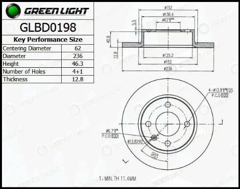 AutomotiveAdriado GLBD0198 - Гальмівний диск avtolavka.club