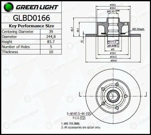 AutomotiveAdriado GLBD0166 - Гальмівний диск avtolavka.club