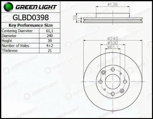 AutomotiveAdriado GLBD0398 - Гальмівний диск avtolavka.club