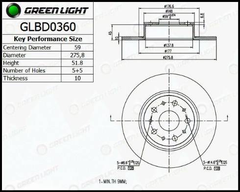 AutomotiveAdriado GLBD0360 - Гальмівний диск avtolavka.club