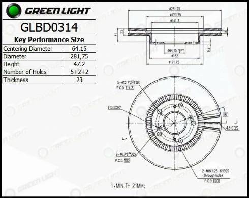 AutomotiveAdriado GLBD0314 - Гальмівний диск avtolavka.club