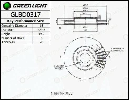 AutomotiveAdriado GLBD0317 - Гальмівний диск avtolavka.club